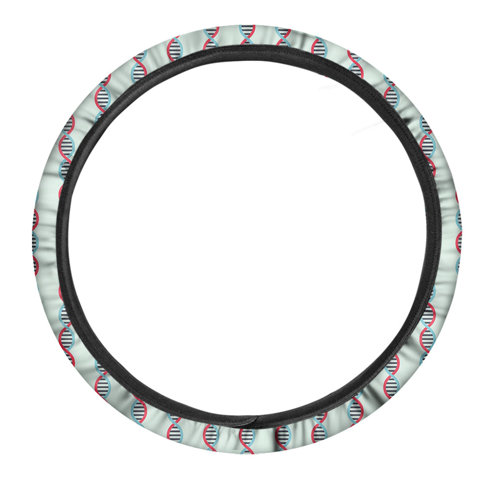 Red And Blue DNA Pattern Print Car Steering Wheel Cover