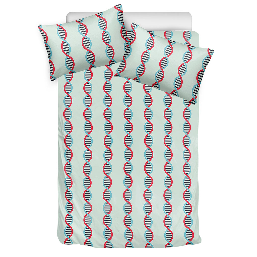Red And Blue DNA Pattern Print Duvet Cover Bedding Set