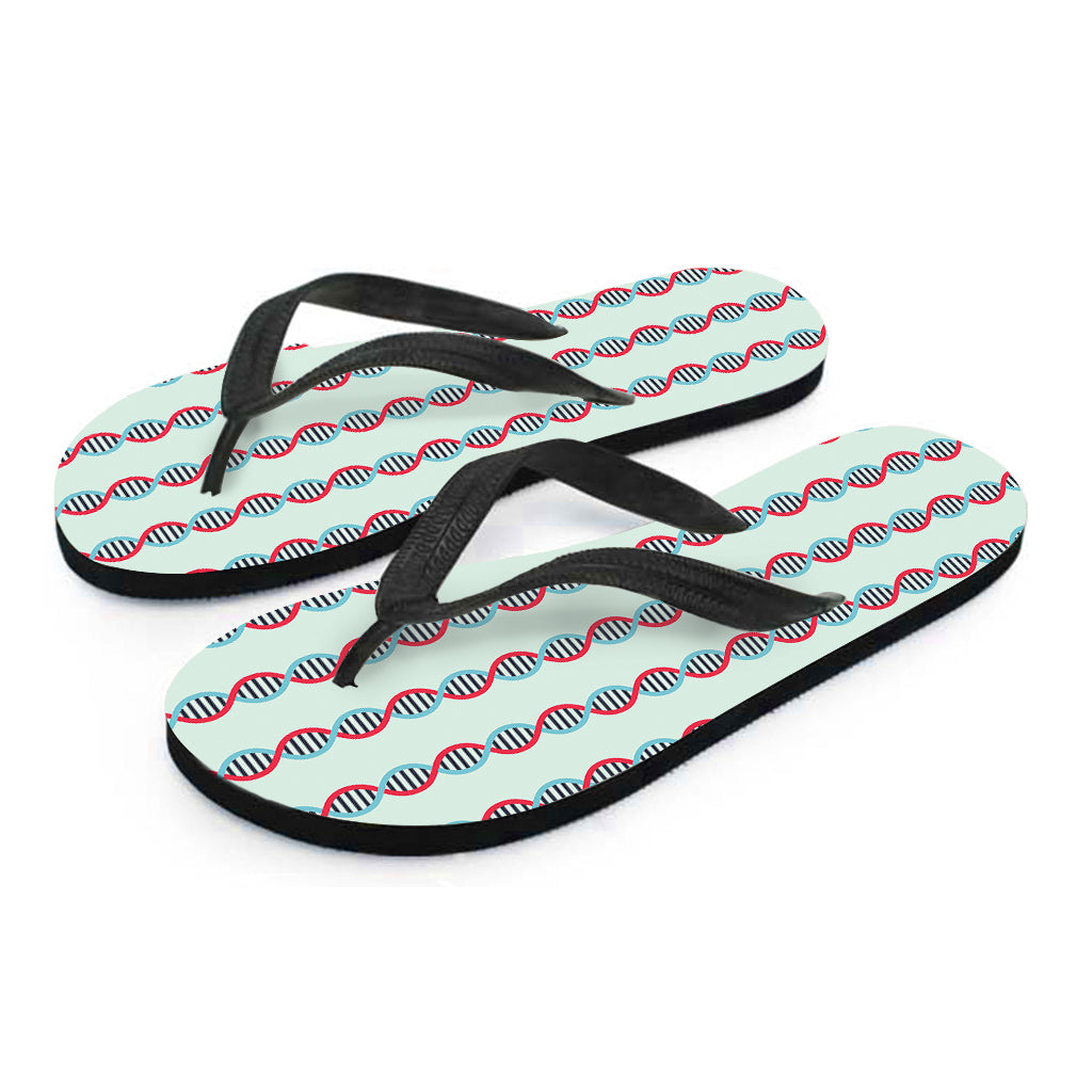 Red And Blue DNA Pattern Print Flip Flops