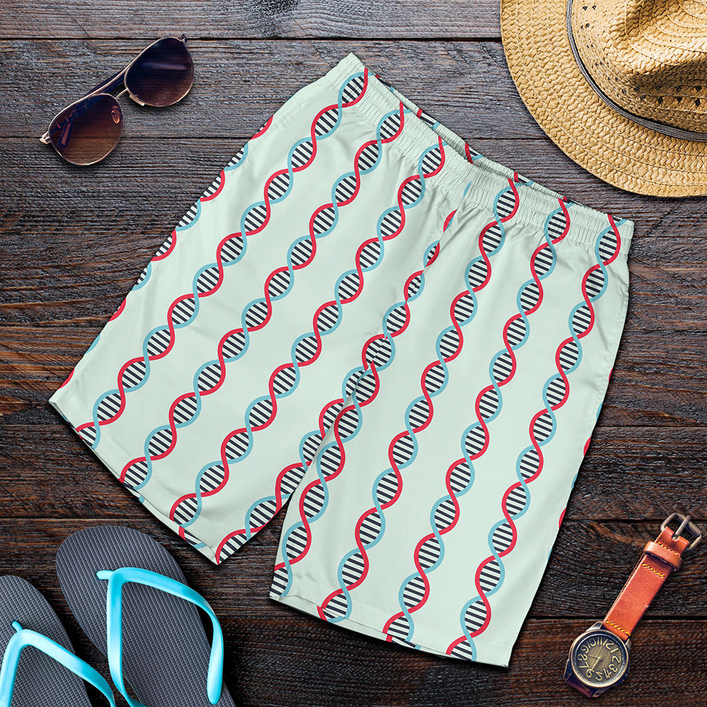 Red And Blue DNA Pattern Print Men's Shorts