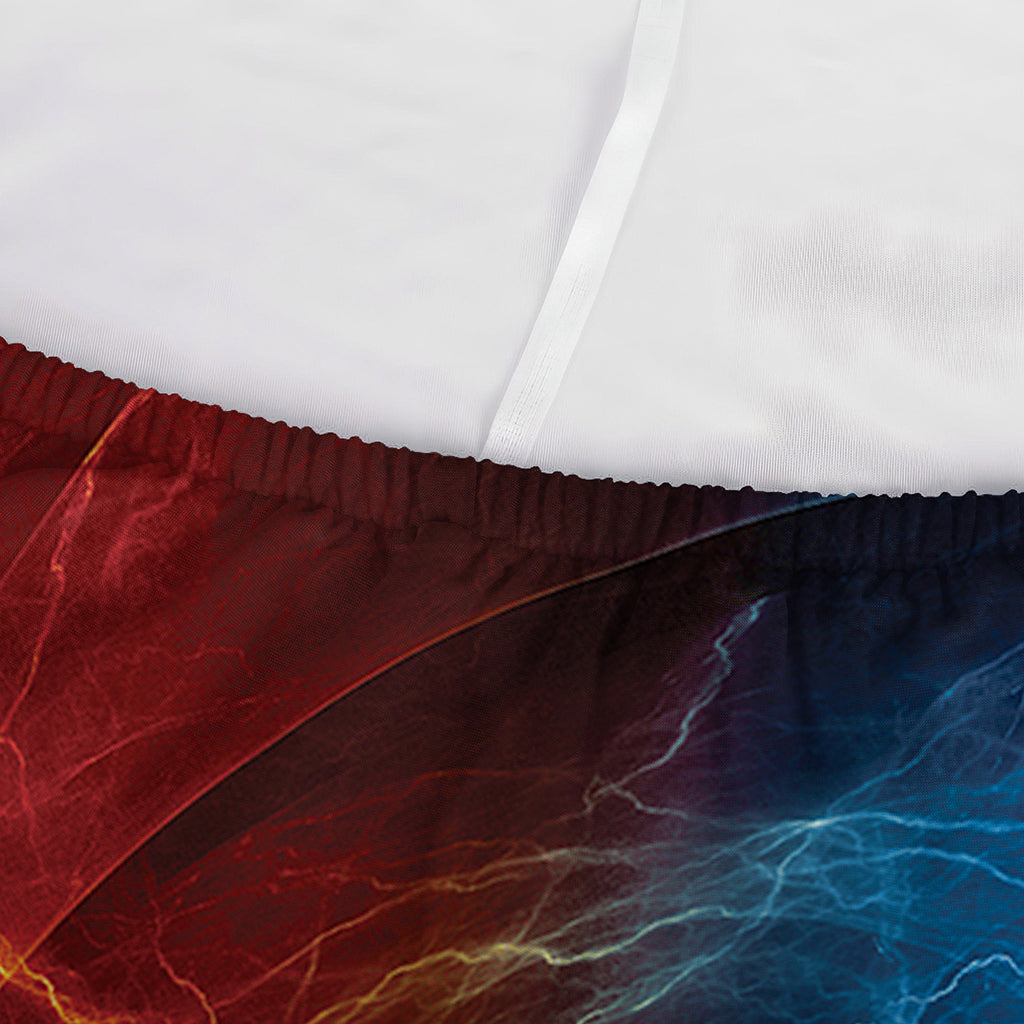 Red And Blue Lightning Print Sofa Cover