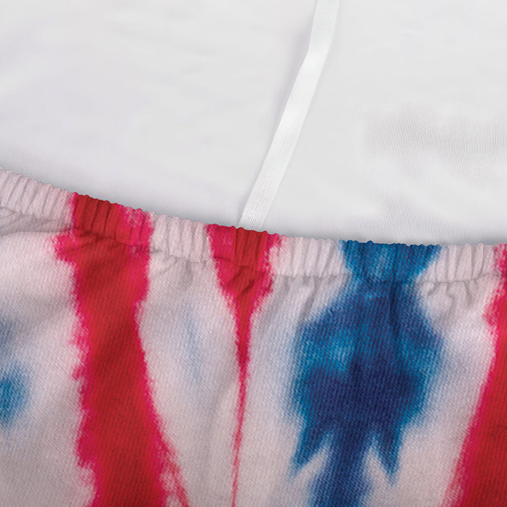 Red And Blue Spider Tie Dye Print Sofa Cover