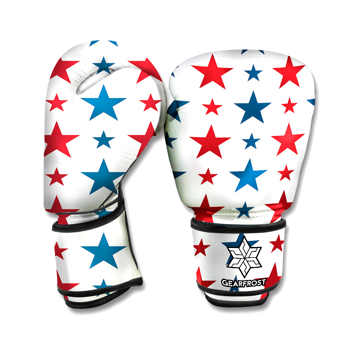 Red And Blue USA Star Pattern Print Boxing Gloves
