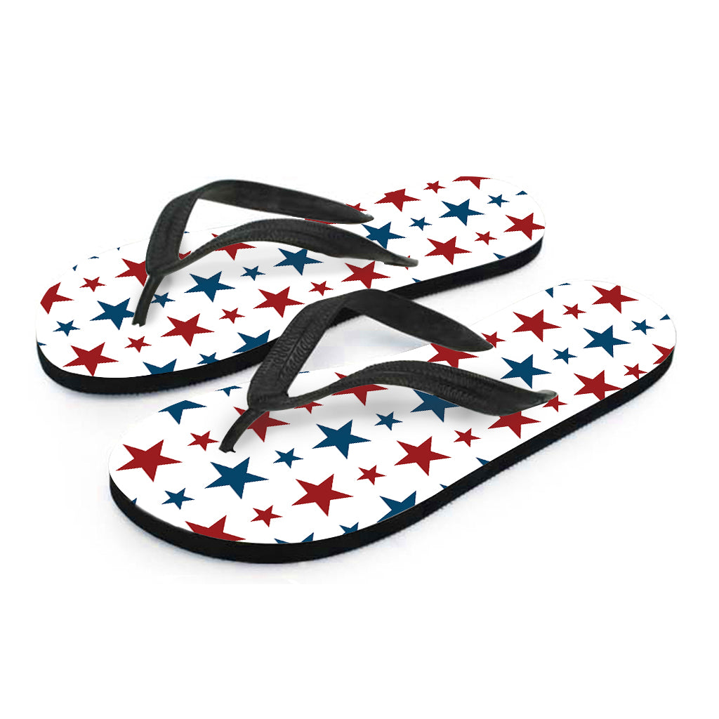 Red And Blue USA Star Pattern Print Flip Flops