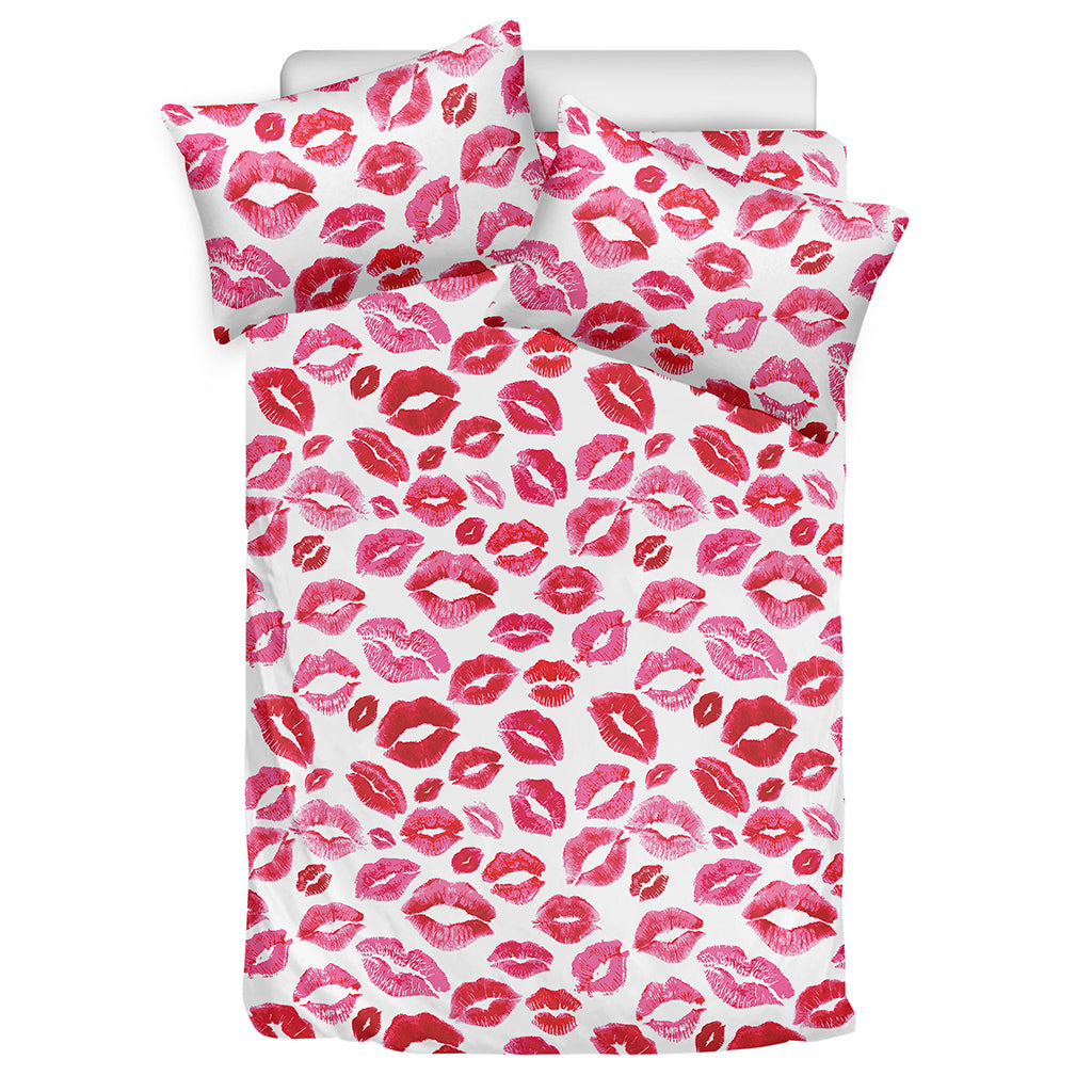 Red And Pink Lips Pattern Print Duvet Cover Bedding Set