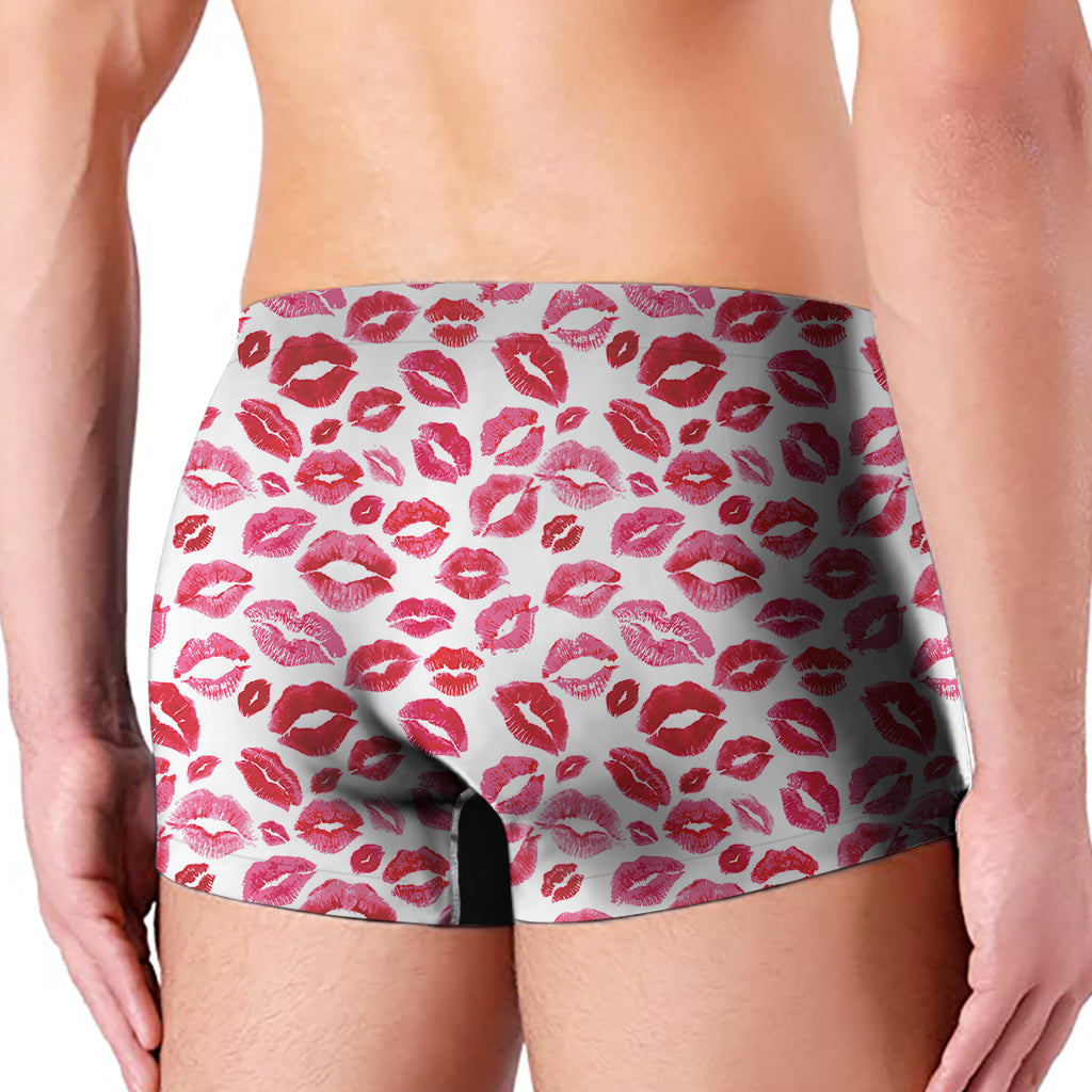 Red And Pink Lips Pattern Print Men's Boxer Briefs