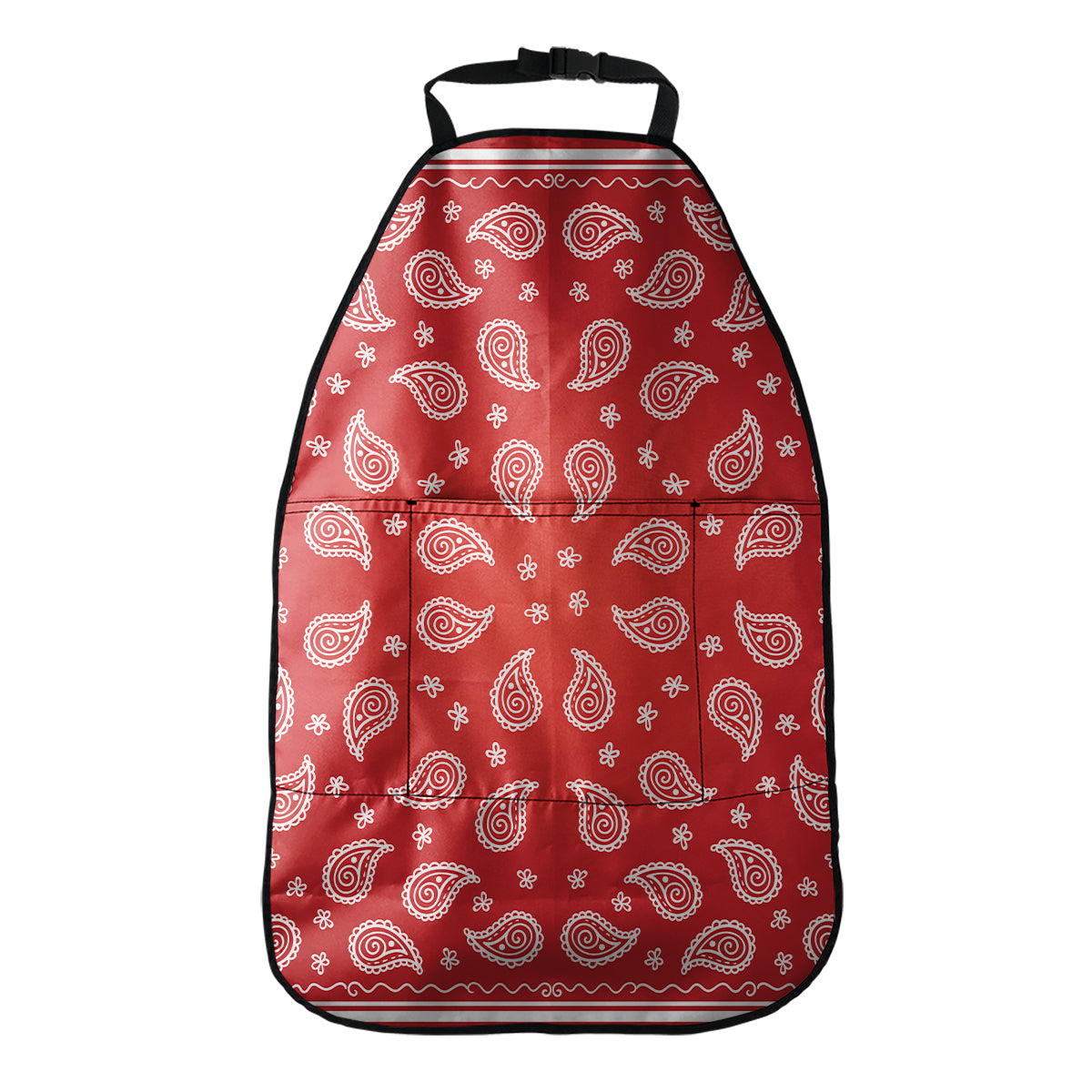 Red And White Bandana Print Car Seat Organizers