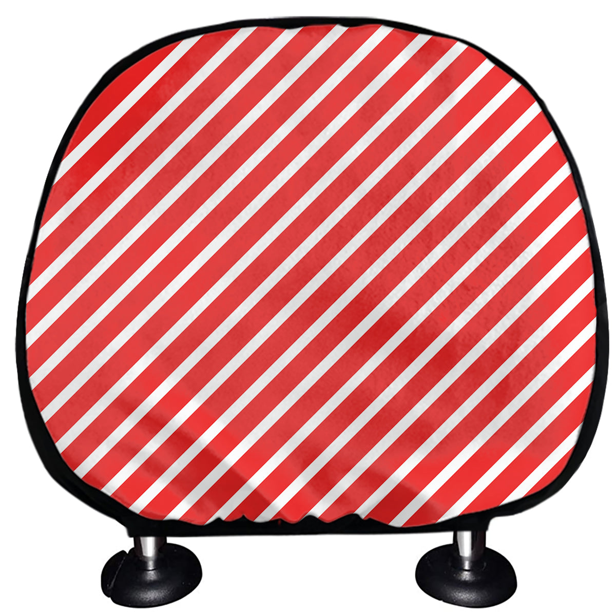Red And White Candy Cane Pattern Print Car Headrest Covers