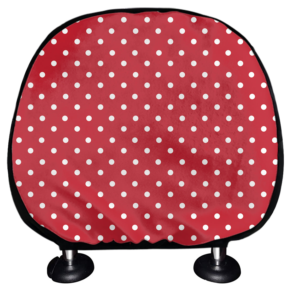 Red And White Christmas Dots Print Car Headrest Covers