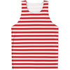 Red And White Striped Pattern Print Men's Tank Top