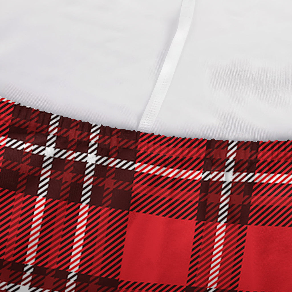 Red And White Tartan Pattern Print Sofa Cover