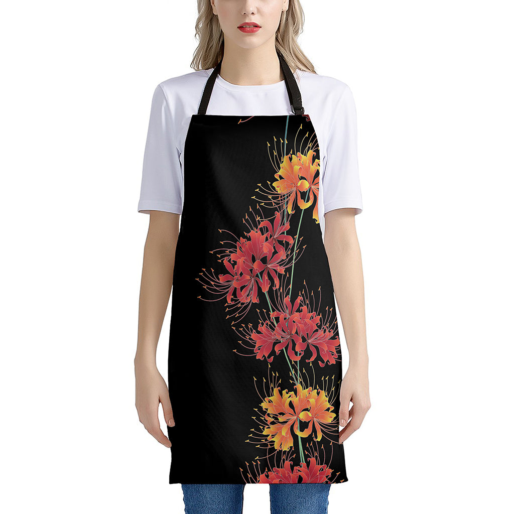 Red And Yellow Japanese Amaryllis Print Apron