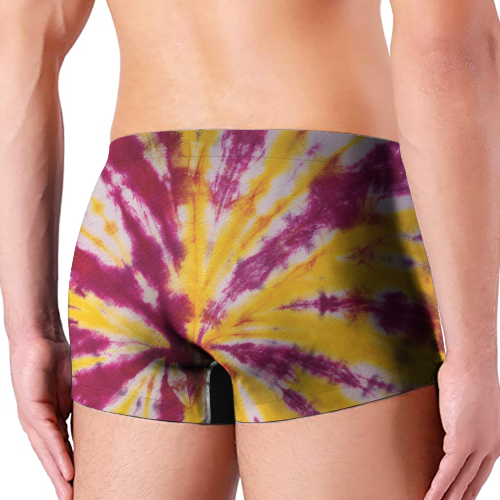 Red And Yellow Spider Tie Dye Print Men's Boxer Briefs
