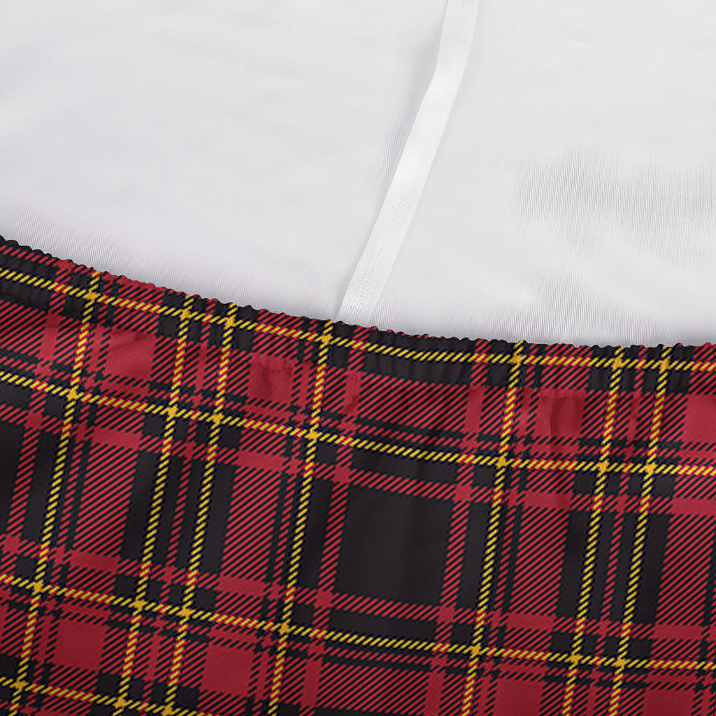 Red And Yellow Tartan Pattern Print Sofa Cover