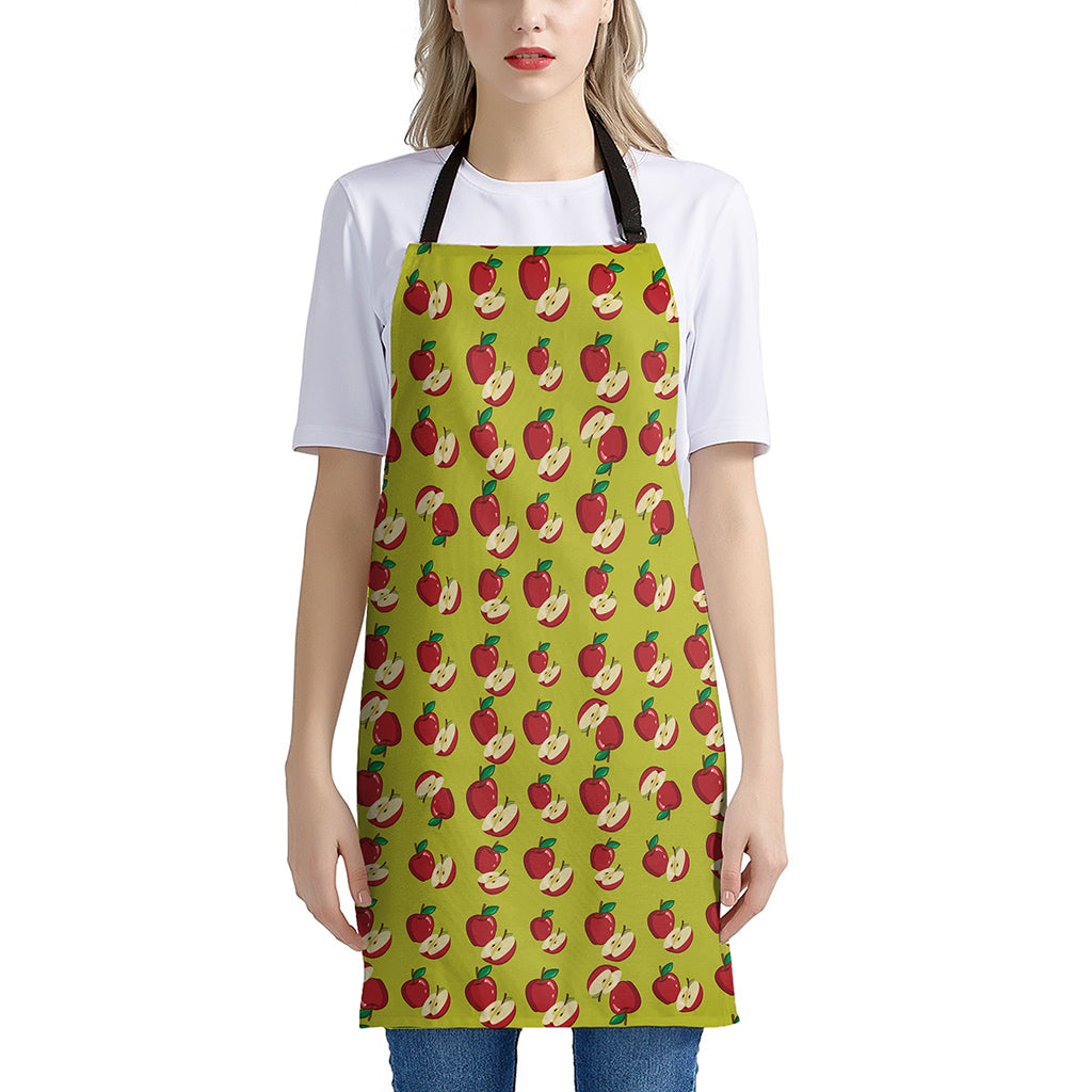 Red Apple Fruit Pattern Print Apron