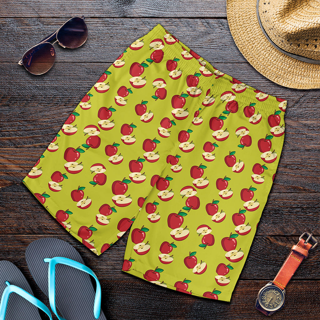 Red Apple Fruit Pattern Print Men's Shorts