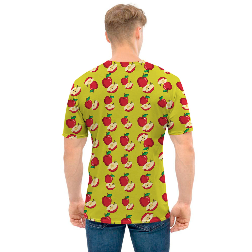 Red Apple Fruit Pattern Print Men's T-Shirt