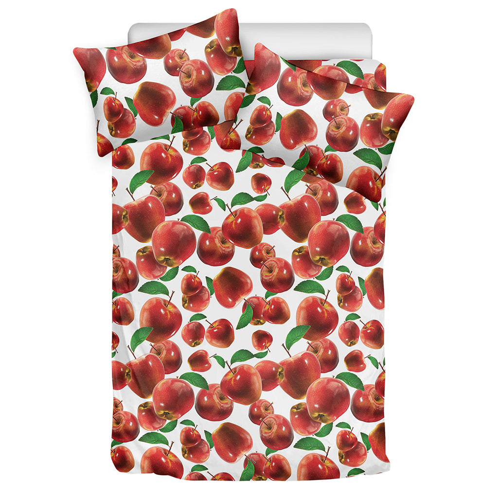 Red Apple Pattern Print Duvet Cover Bedding Set