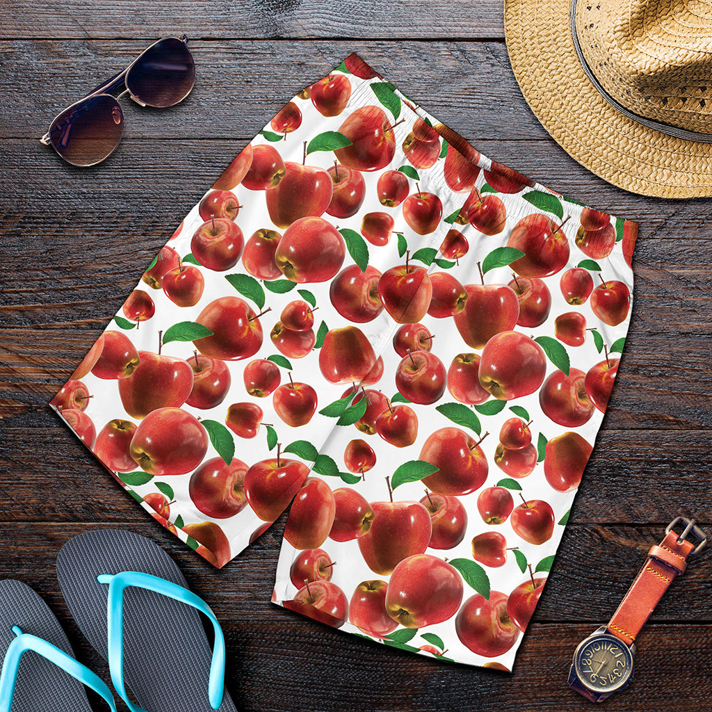 Red Apple Pattern Print Men's Shorts