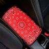 Red Black And White Bandana Print Car Center Console Cover