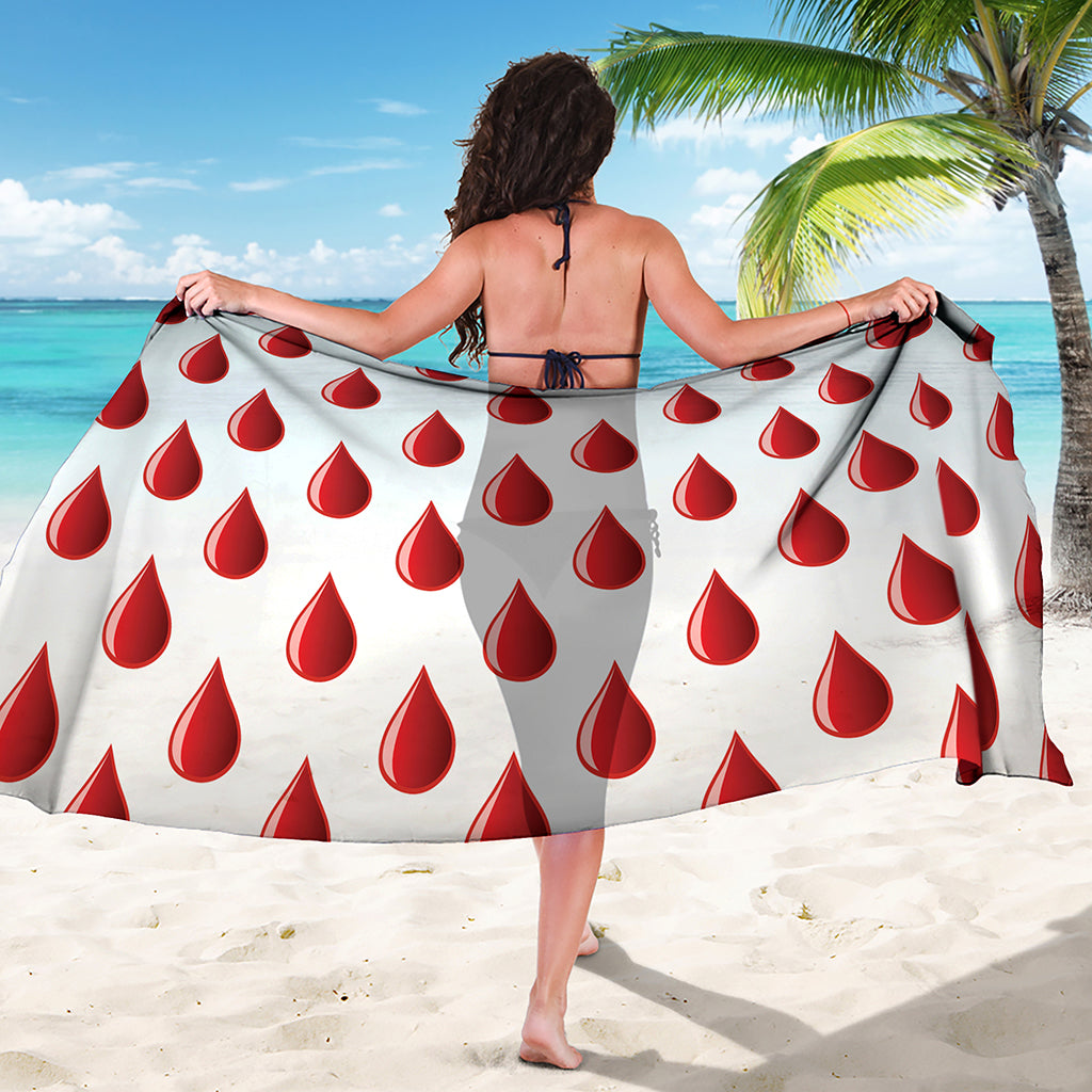 Red Blood Drop Pattern Print Beach Sarong Wrap