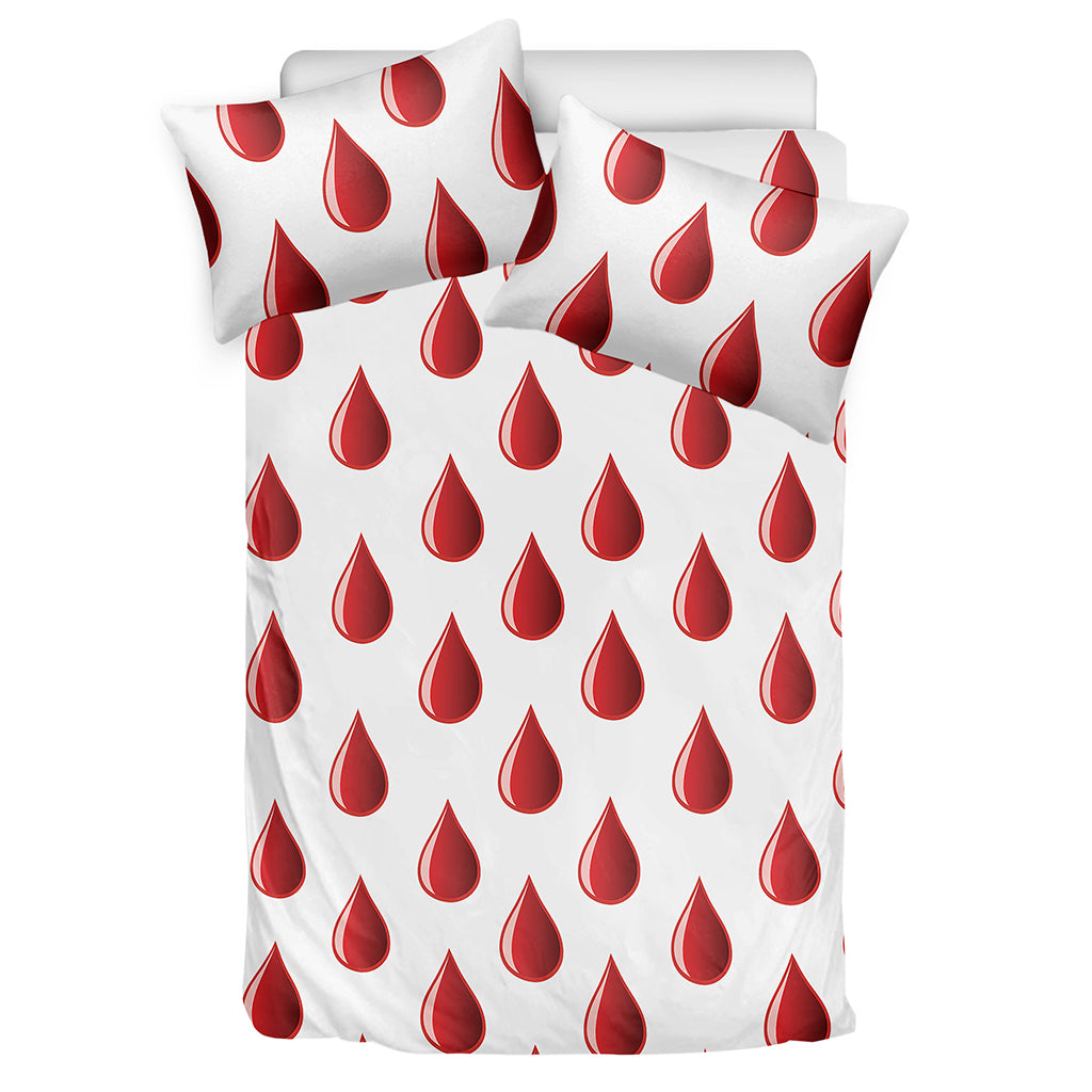 Red Blood Drop Pattern Print Duvet Cover Bedding Set