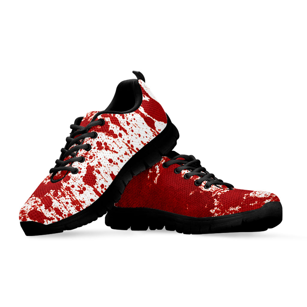 Red Blood Stains Print Black Sneakers