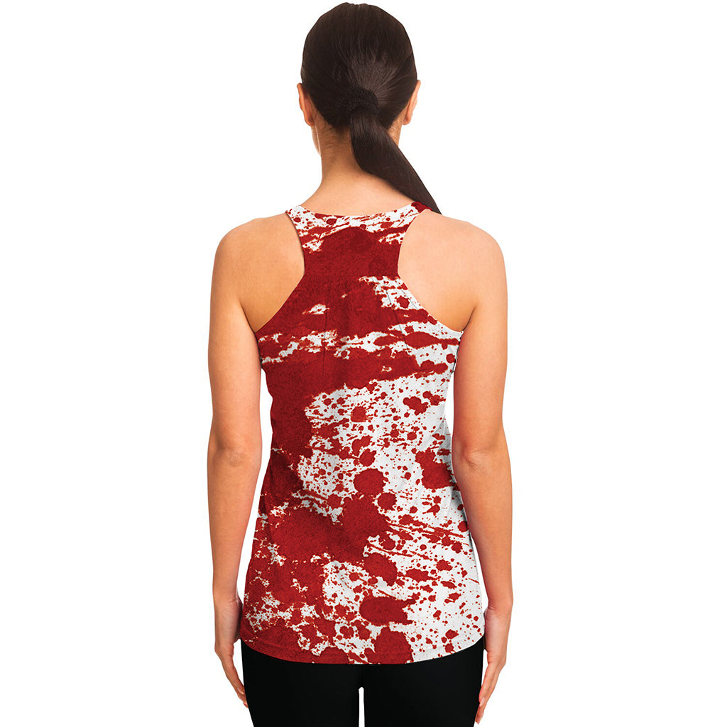 Red Blood Stains Print Women's Racerback Tank Top