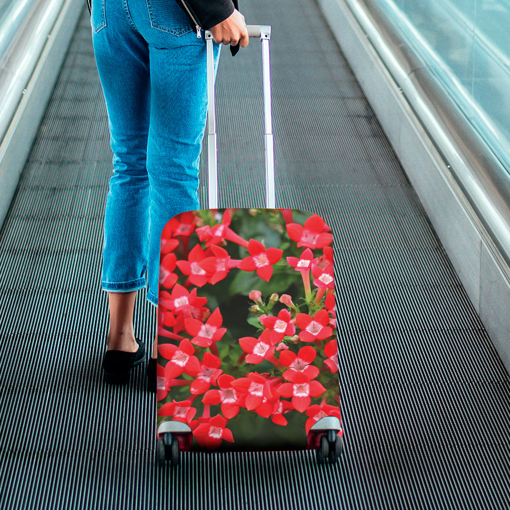 Red Bouvardia Print Luggage Cover