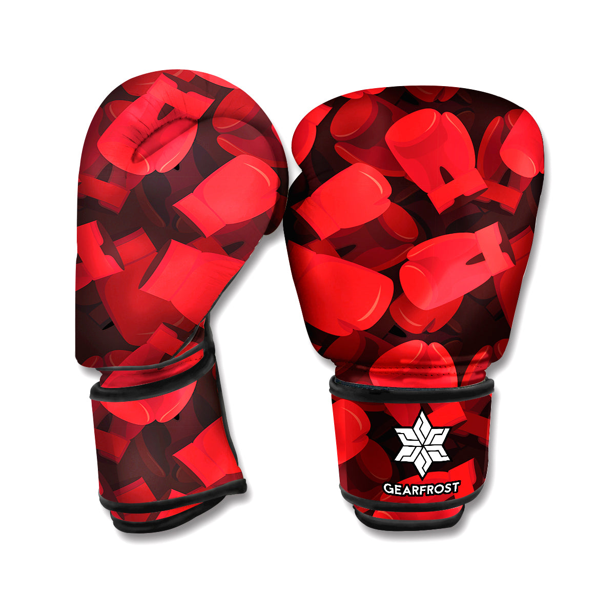 Red Boxing Gloves Pattern Print Boxing Gloves