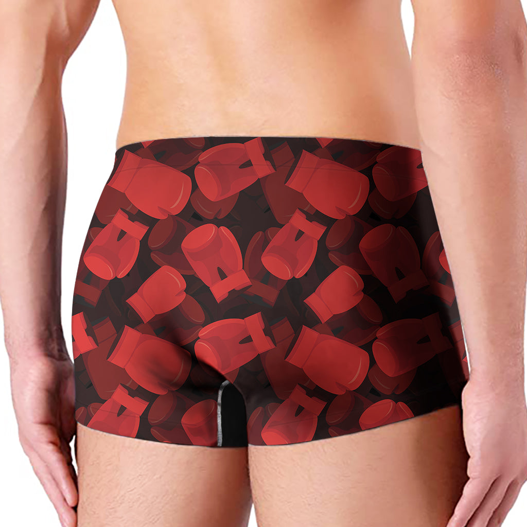 Red Boxing Gloves Pattern Print Men's Boxer Briefs