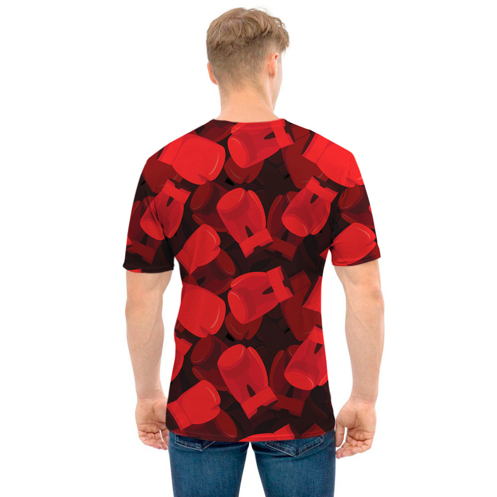 Red Boxing Gloves Pattern Print Men's T-Shirt