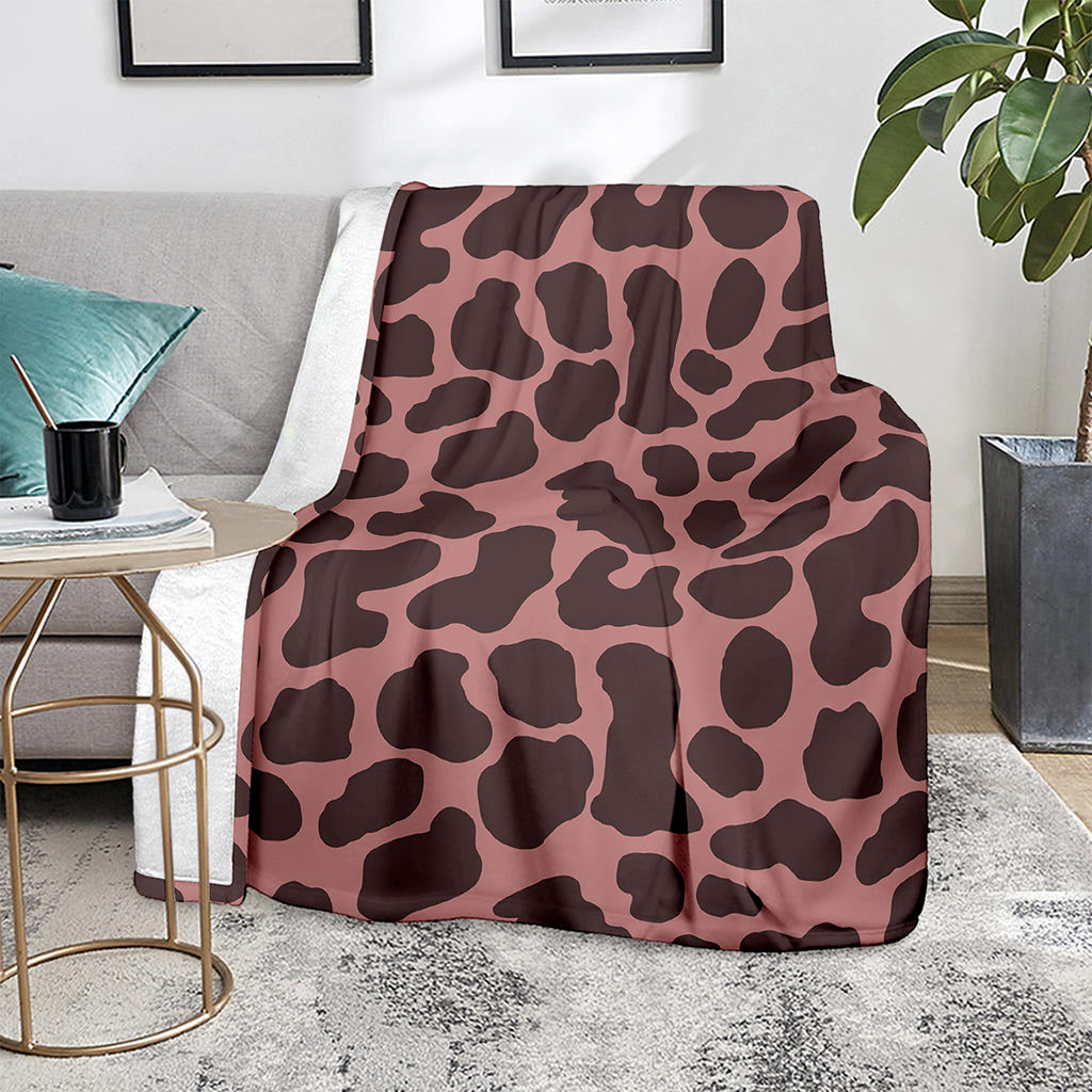 Red Brown Cow Print Blanket