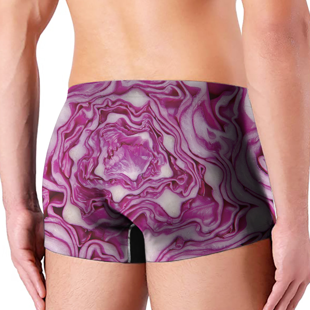 Red Cabbage Print Men's Boxer Briefs
