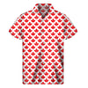 Red Canadian Maple Leaf Pattern Print Men's Short Sleeve Shirt
