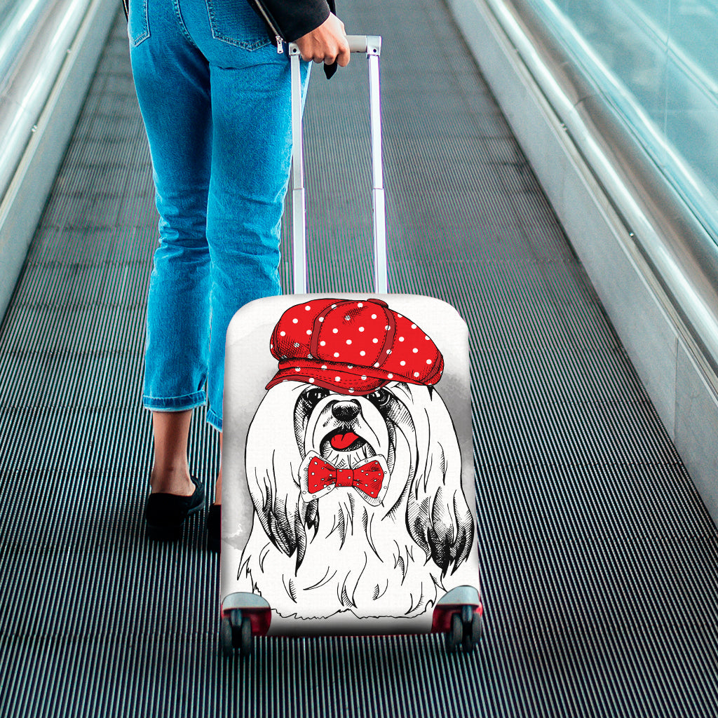 Red Cap Yorkshire Terrier Print Luggage Cover
