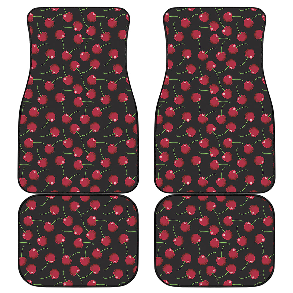 Red Cherry Pattern Print Front and Back Car Floor Mats
