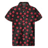 Red Cherry Pattern Print Men's Short Sleeve Shirt