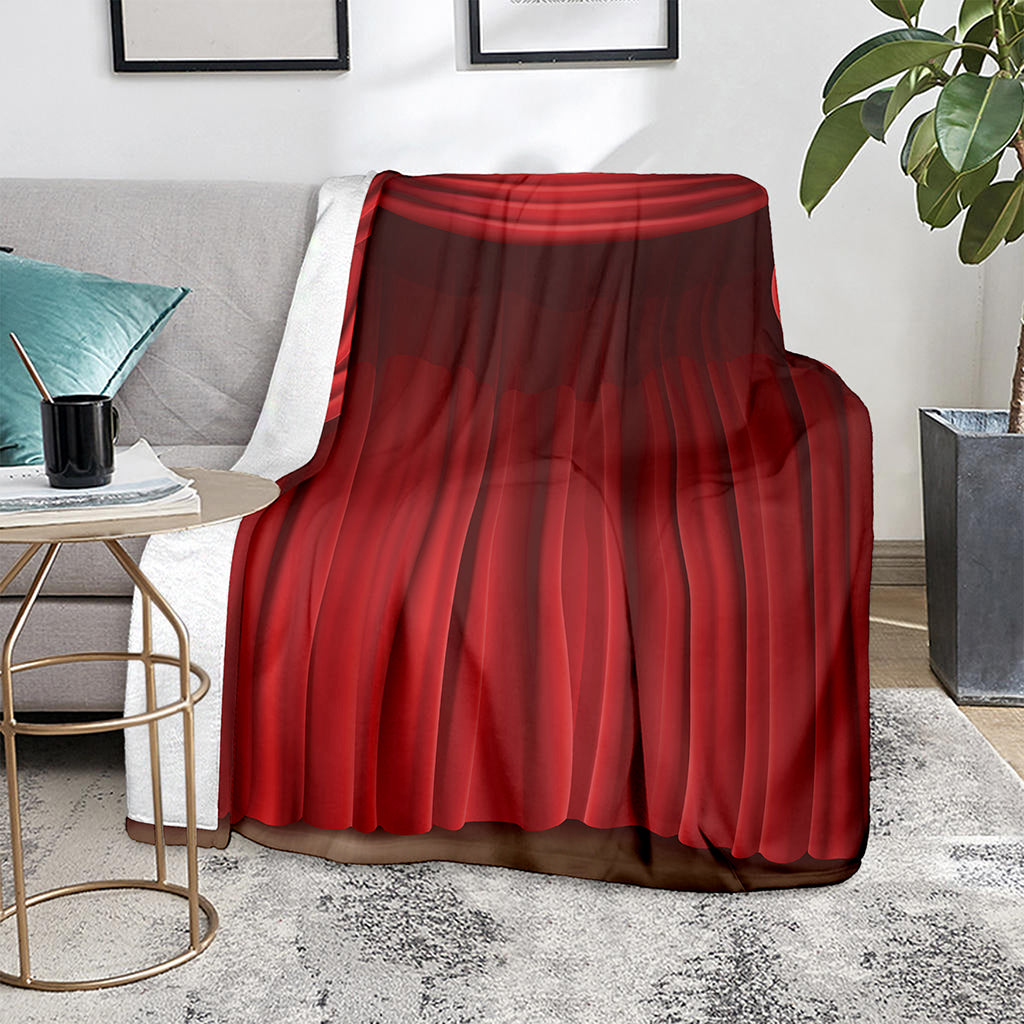 Red Curtain Theater Print Blanket