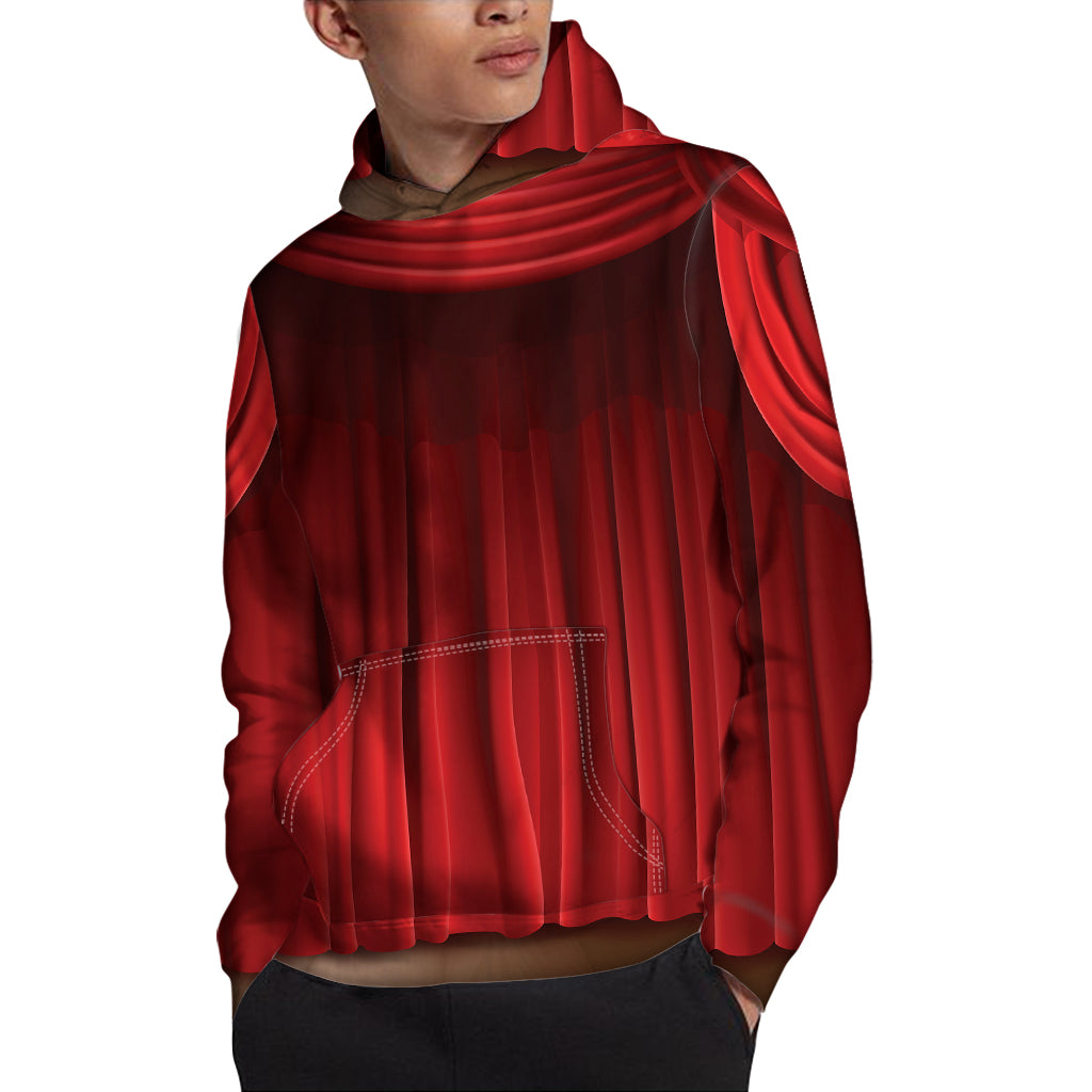 Red Curtain Theater Print Pullover Hoodie