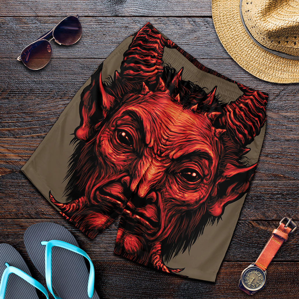 Red Devil Satan Print Men's Shorts