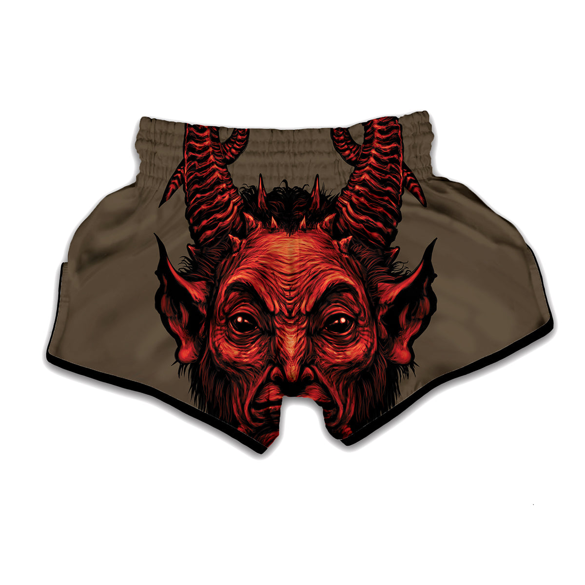 Red Devil Satan Print Muay Thai Boxing Shorts