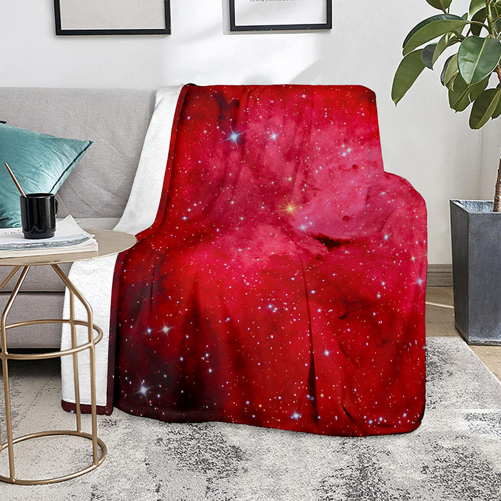 Red Galaxy Space Cloud Print Blanket