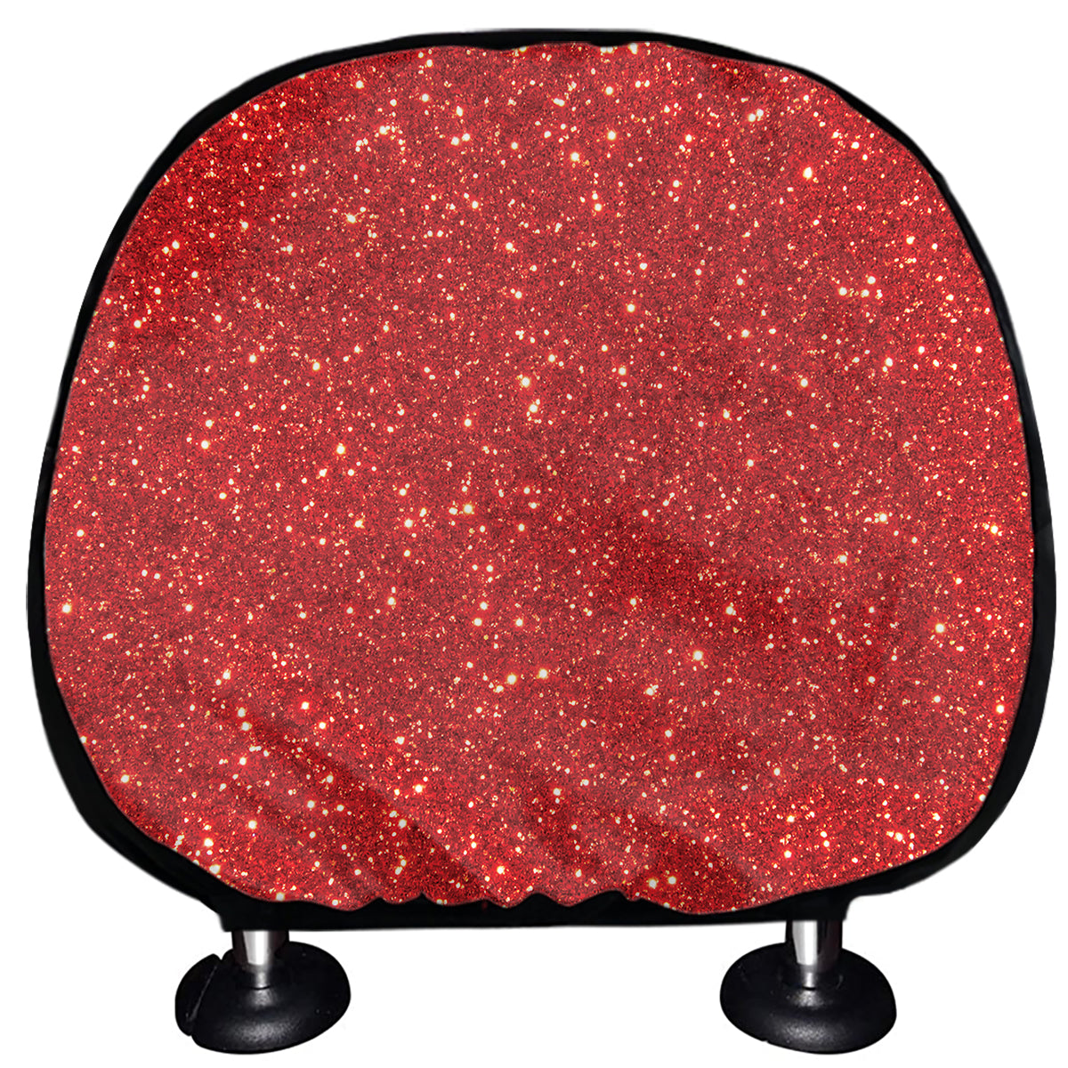 Red Glitter Artwork Print (NOT Real Glitter) Car Headrest Covers