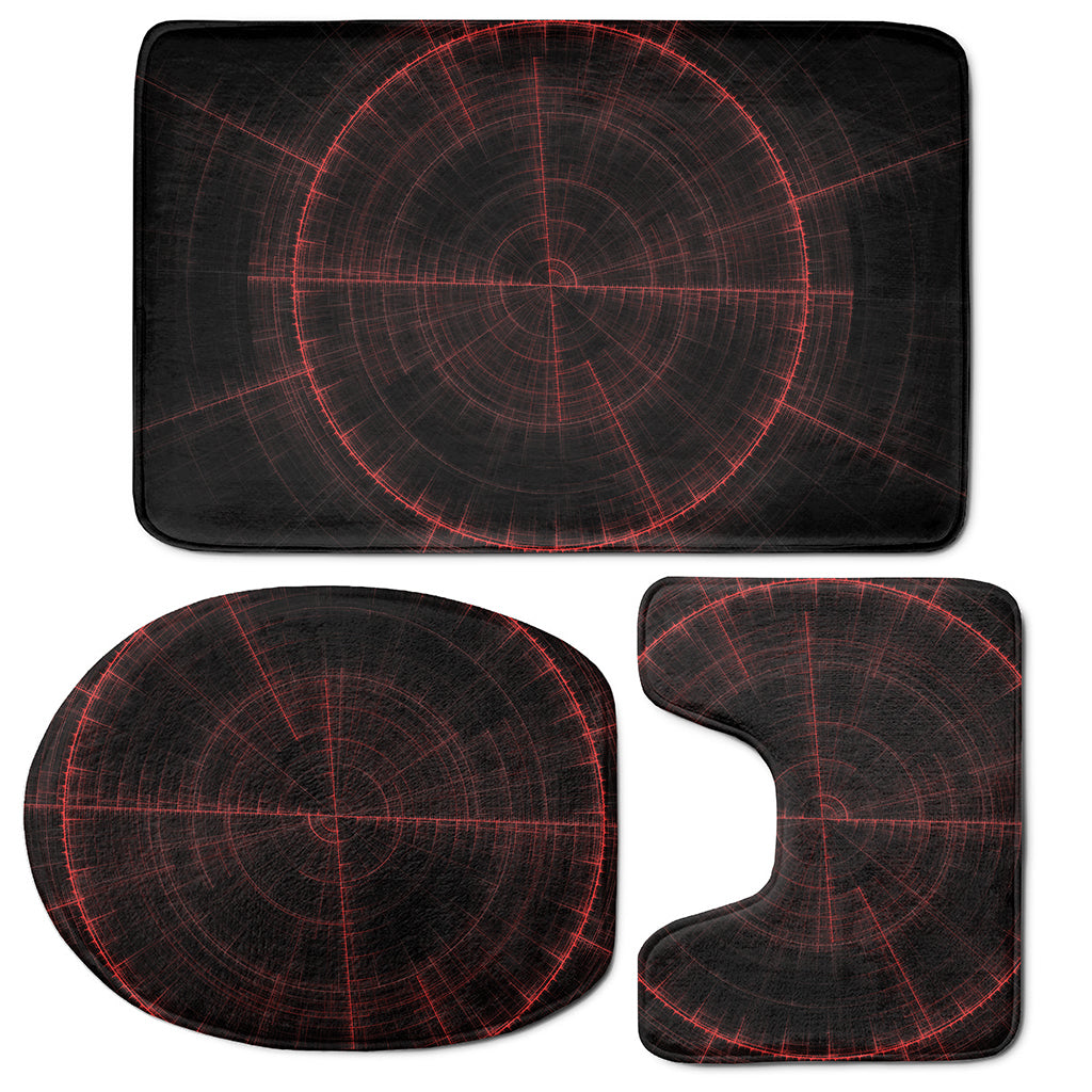 Red Gun Sight Print 3 Piece Bath Mat Set