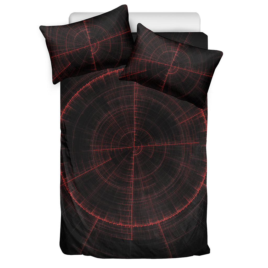 Red Gun Sight Print Duvet Cover Bedding Set