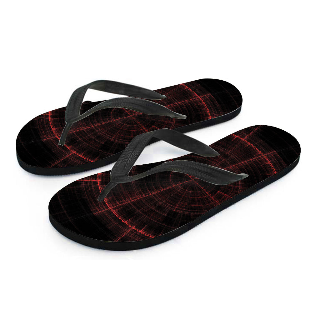 Red Gun Sight Print Flip Flops