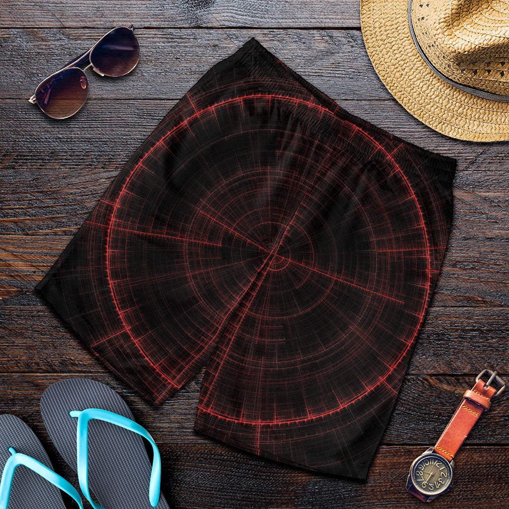 Red Gun Sight Print Men's Shorts