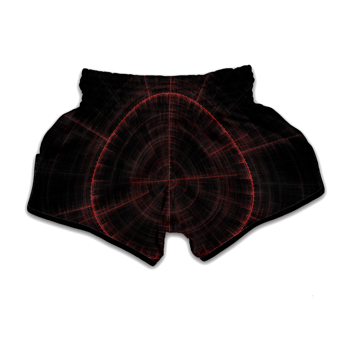 Red Gun Sight Print Muay Thai Boxing Shorts