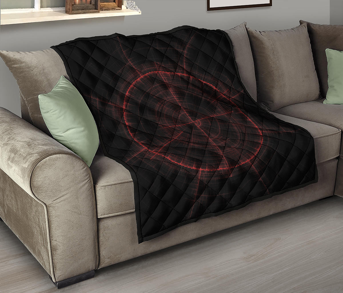 Red Gun Sight Print Quilt